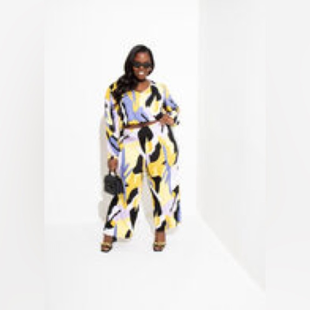 Colorful Abstract Long Sleeve 2 Piece Pants Set